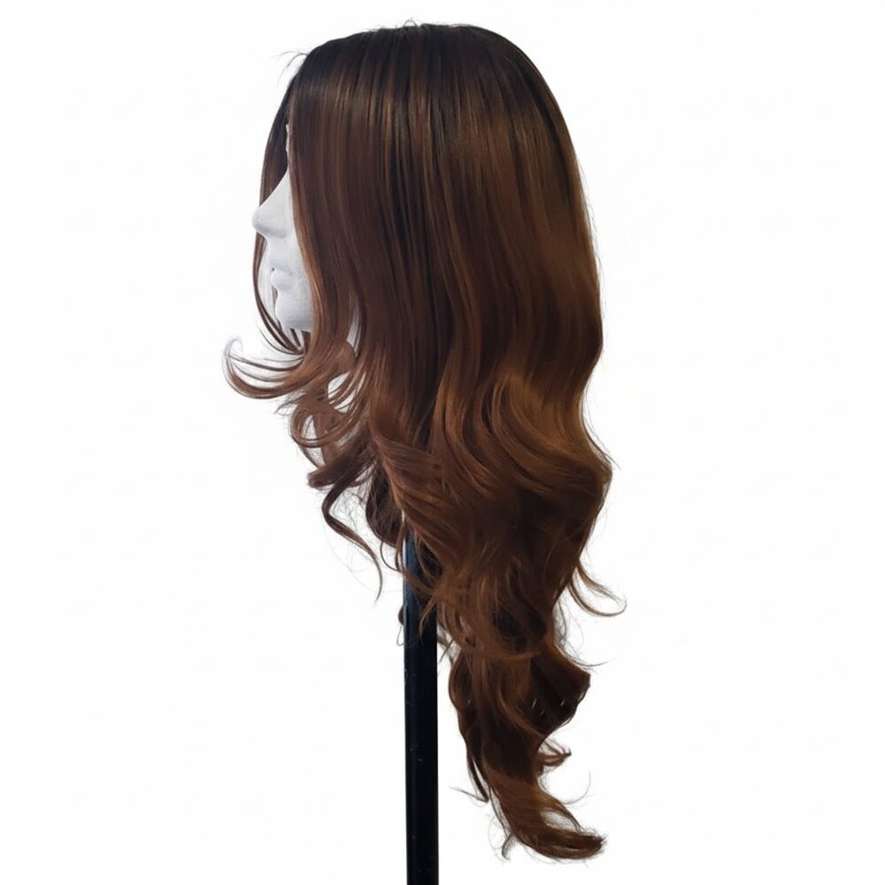 Warm Brown Layered Lace Front Synthetic Wig